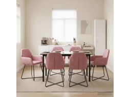 Vidaxl Cadeiras De Jantar 6 Unid. Veludo Rosa 55 X 50 X 84 Cm