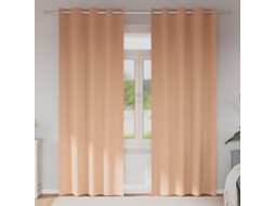 Vidaxl Cortinas Blackout Com Argolas 2 Unid. Marrom Claro 245 X 140 Cm