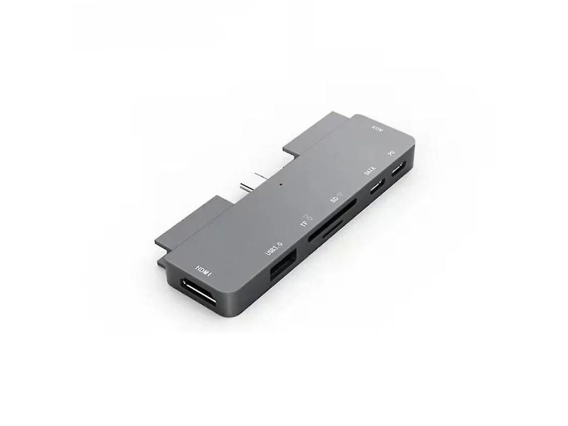 Estação de encaixe multifuncional 7 em 1 com USB 3.0 HDMI PD, carregamento, slots para cartão SD/TF e porta de áudio Cinza Yizhood