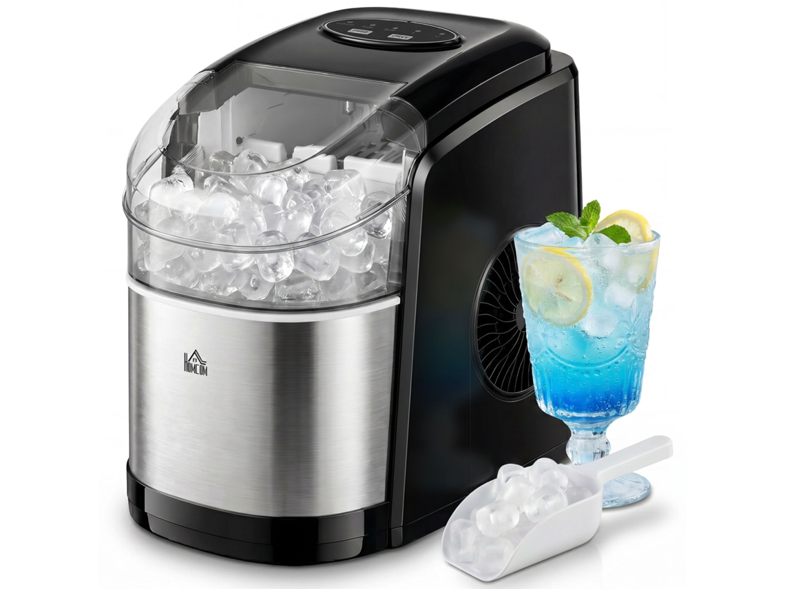 Máquina de Gelo Autolimpante,9 Cubos em 6 12 Min,pp e Aço Inox,24.2x35.3x33 Cm,preto BTFORUS