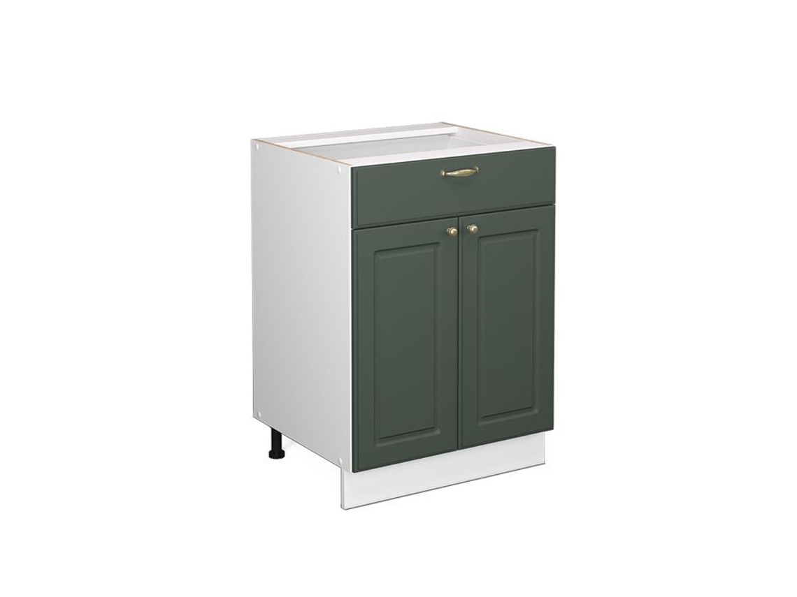 Armário de cozinha Fame-Line, 60 cm com gaveta, sem bancada, Countryside Gold Green VICCO