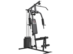 Máquina de Musculação 45kg, Polia Peitoral e Leg Press 135x103x200 cm, preta ajustável MARCA