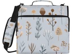 Bolsa Organizadora Portátil com 3 Argolas, Zíper e Alça de Ombro para Escritório, Escola Outros Ambientes Tr