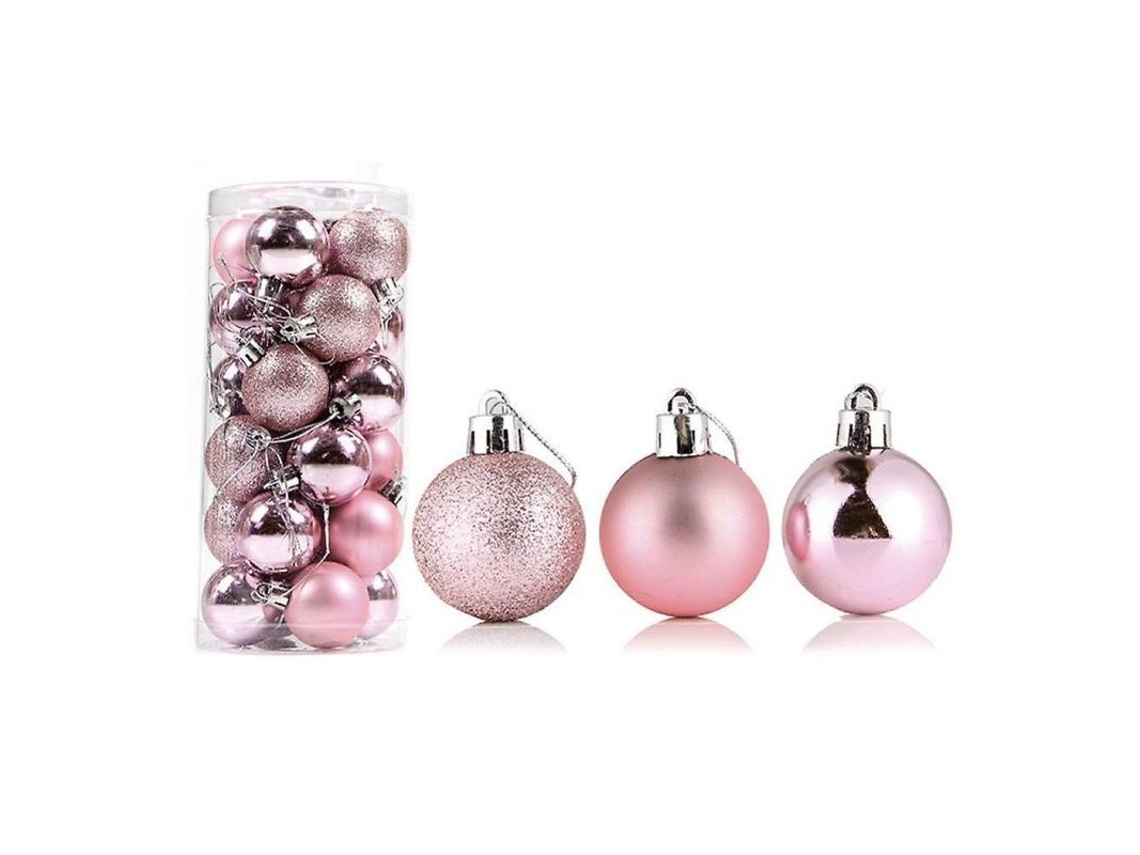 24 Bolas De Navidad Reutilizables Brillantes Decoración De Árbol De Navidad Hogar 4-8cm 8 Cm Oro Rosa