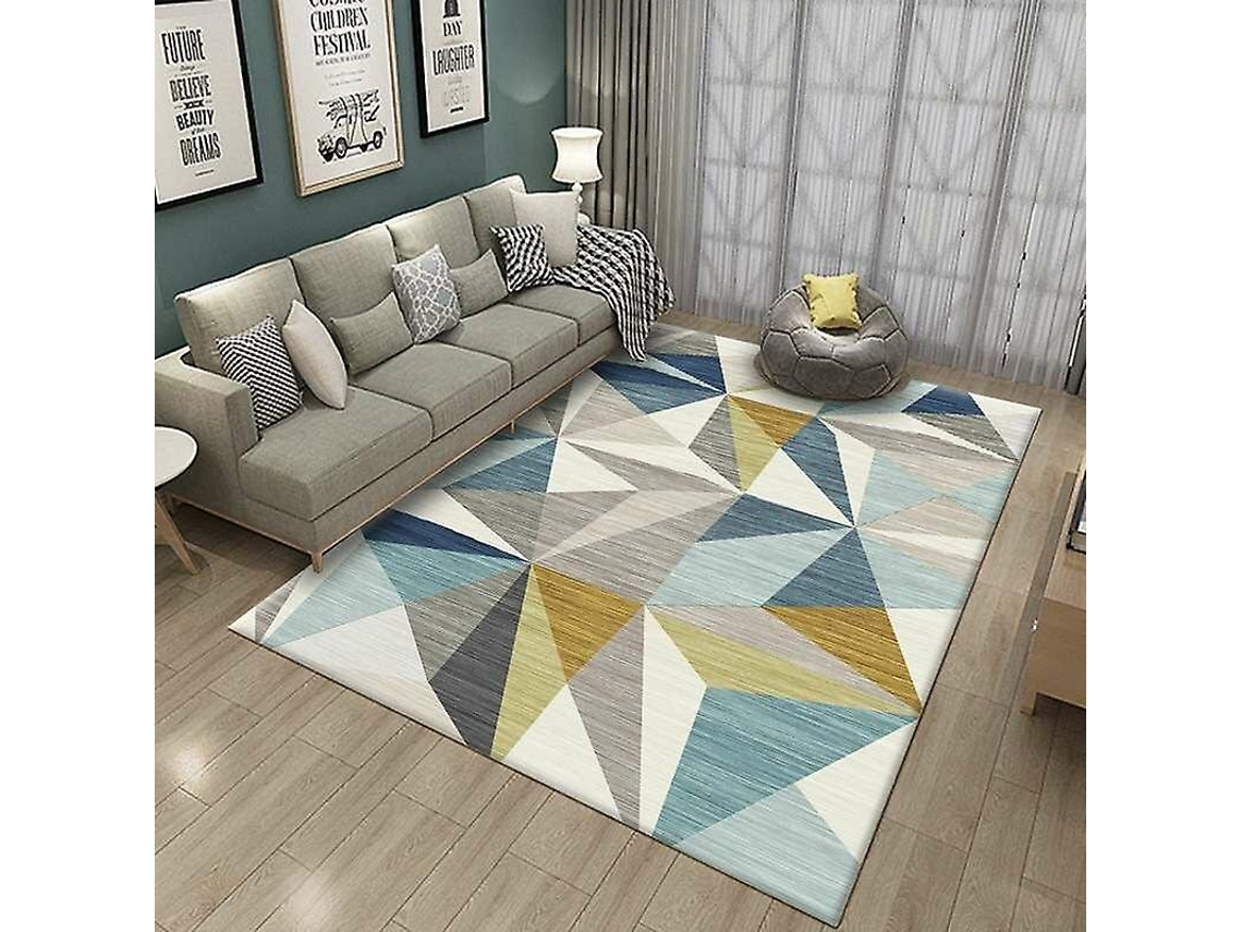 Omni alfombra de Salón Tradicional Milan Estilo Escandinavo Patrón Geométrico Moderno 120x160cm Suave Resistente a Manchas