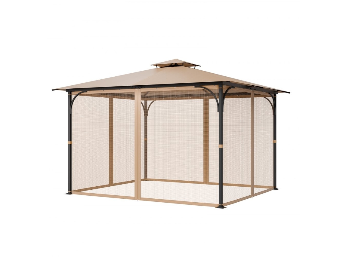 Rede mosquiteira de substituição 275x340x211cm para pavilhão de jardim com fecho e instalação fácil TEKMAQUINAS