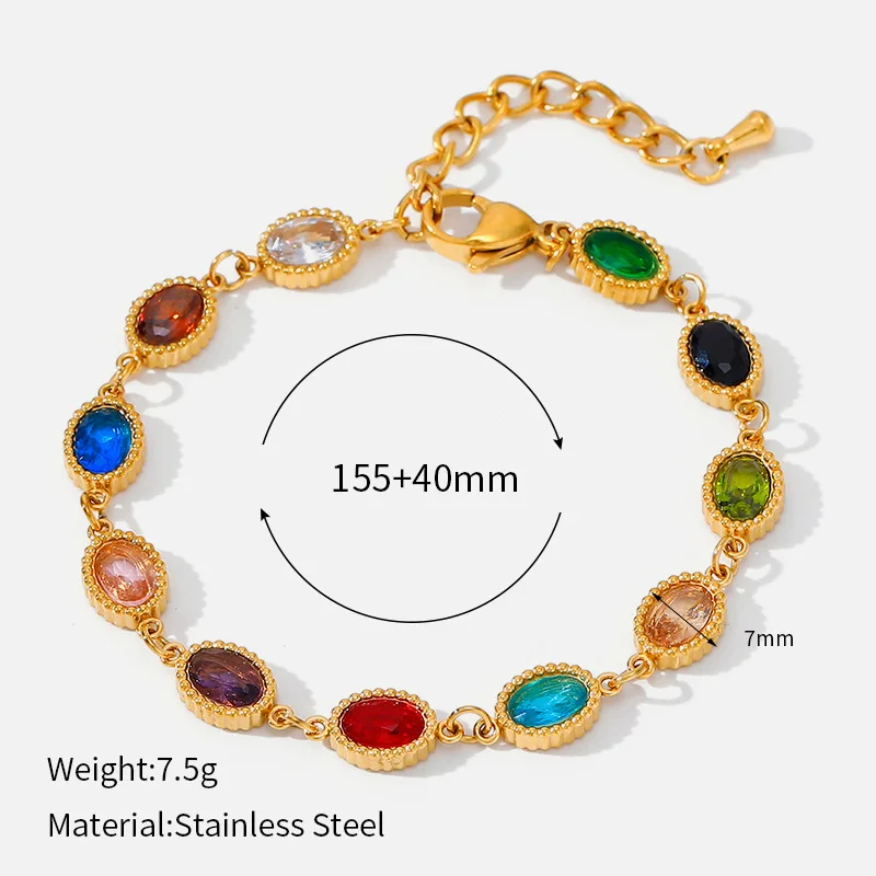 Pulseira Geométrica Colorida Com Strass, Joia Requintada Banhada A Ouro Para Festas.