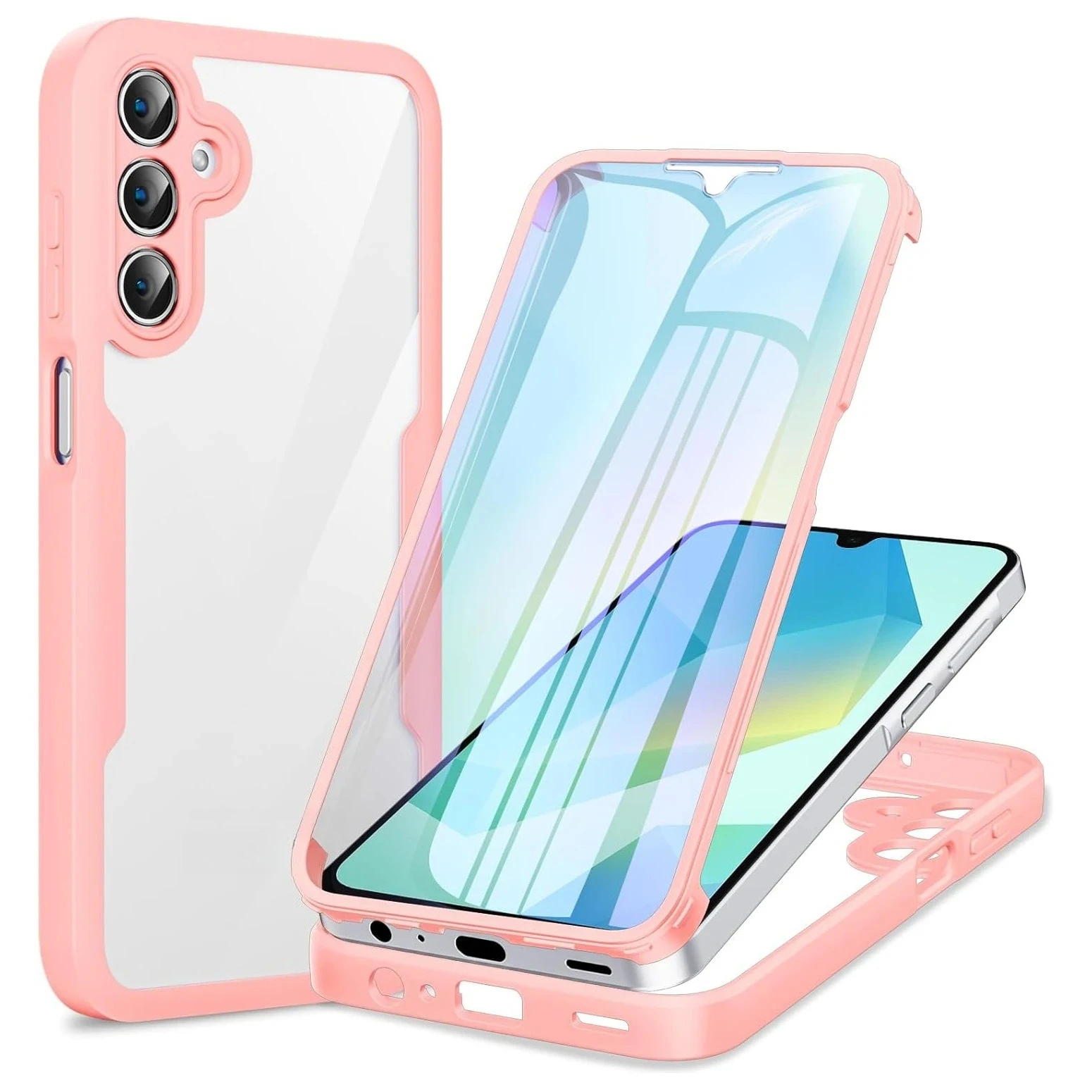 (rosa, Samsung A34 5g) Protetor De Tela Com Cobertura Total De 360°, Capa Protetora À Prova De Choque