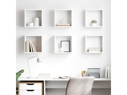 Vidaxl Prateleiras De Parede Em Forma De Cubo 6 Pcs 30x15x30cm Branco