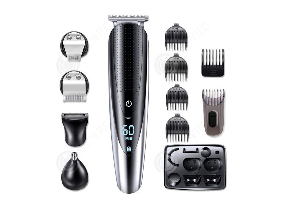 Aparador de pelos 5 em 1 Inn, kit de cuidados pessoais masculinos de 800 mAh, máquina de cortar cabelo e aparador de pelos corporais, gel de banho com Innovtec