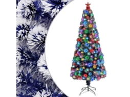 Árvore Natal VIDAXL artificial pré-iluminada fibra ótica branco/azul
