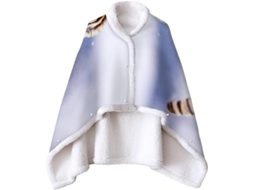 Manta de Lã Sherpa Fansu Xale Grossa e Macia para o Inverno com Botões Quente Microfibra Adultos Crianças 130x
