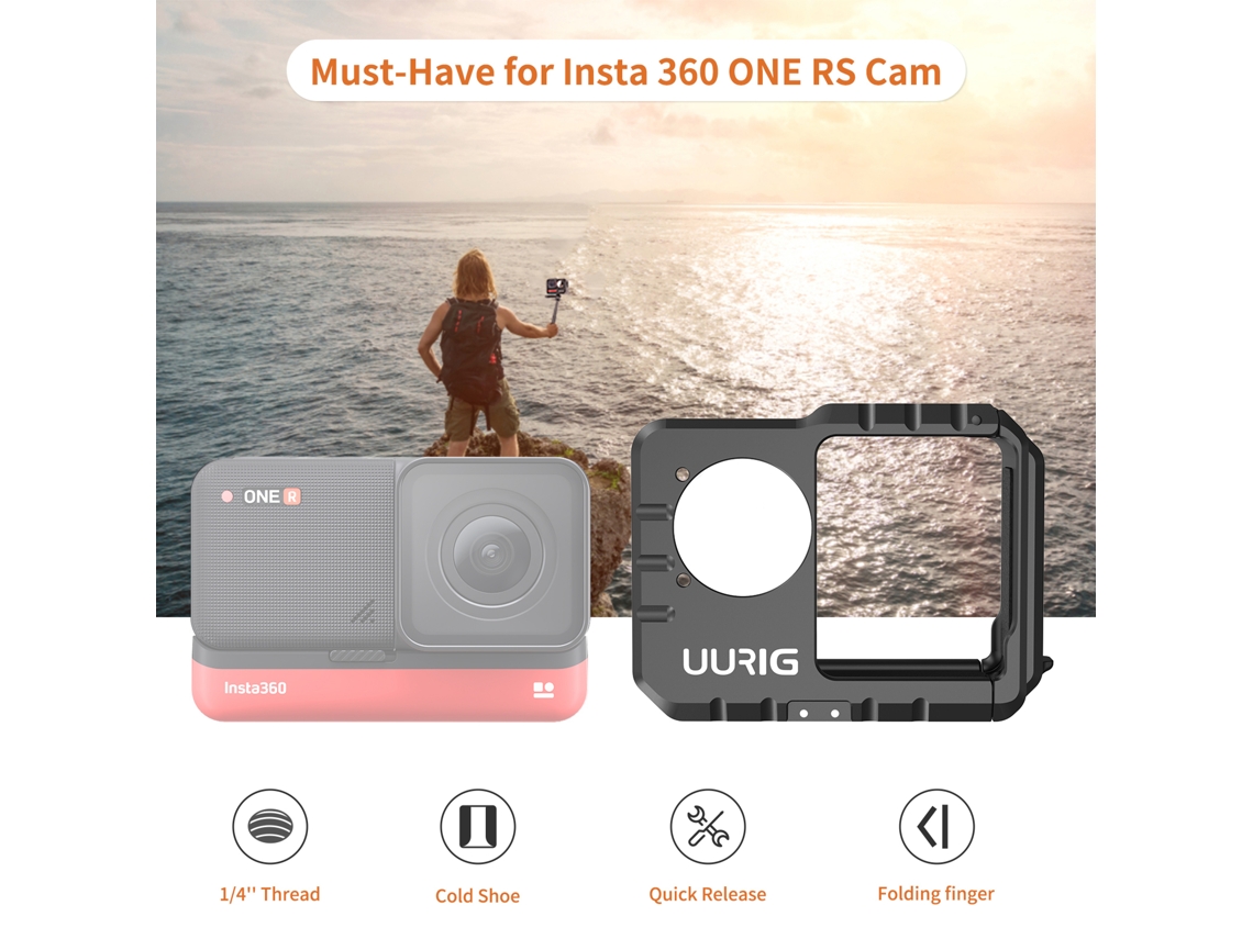 2026 jaula de Cámara Metálica para Insta360 One Rs, Jaula de Video para Cámara Insta360 One Rs