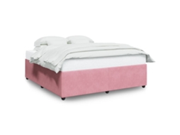 Bed Frame, Bed Frames Vidaxl Cor-de-rosa Veludo (200 X 200 Cm)