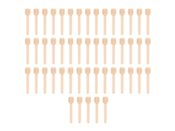 50pcs colherinhos de mel em madeira mini mixer stirrer vassoura para jarro de mel e favor de casamento S/MARCA