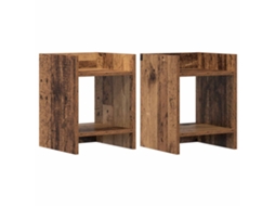 Conjunto 2 Suporte Para Plantas Vidaxl Castanho Derivados De Madeira (30 X 30 X 40 Cm)