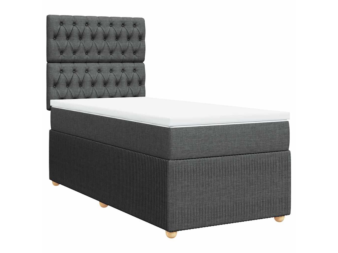 Cama com Molas/colchão 90x190 Cm Tecido Cinza escuro MAISON EXCLUSIVE
