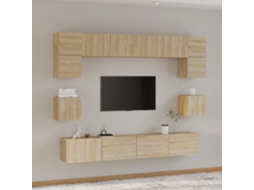 Vidaxl Conjunto Móveis de Tv 8 Pcs Madeira Processada Carvalho Sonoma