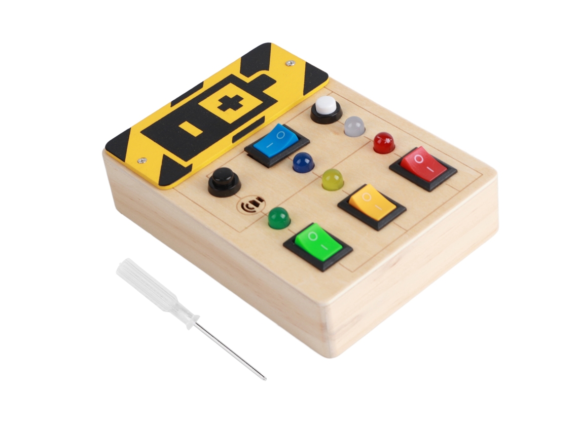 Quadro Sensorial Com Luz Led Portátil Madeira Silencioso Brinquedo Educativo Para Crianças