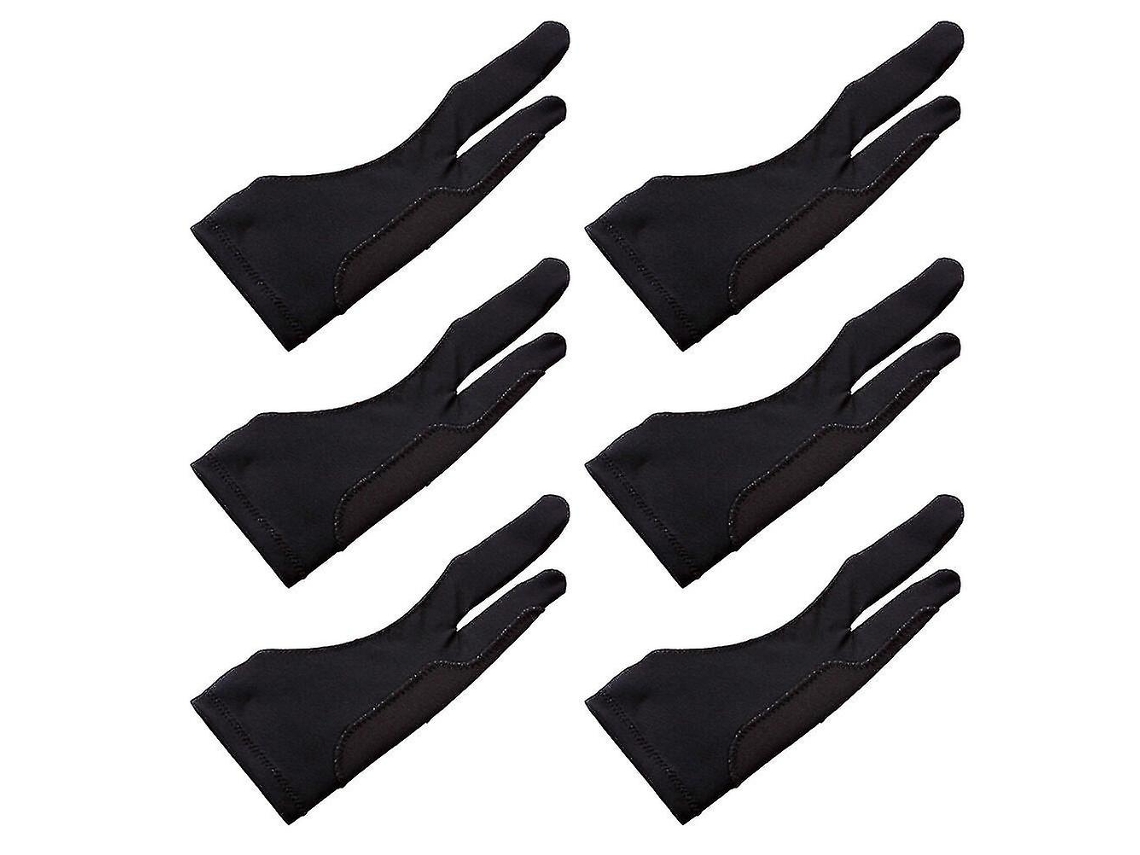 Lurelia, Luva Artística, 6 Peças, 20,00×8,50×0,30cm, Preto, Dois Dedos, Elástica, Respirável
