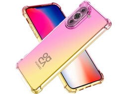 Capa Antiamarelecimento Gradiente Dourado para Huawei Huawei Nova 10 HONGWE. Anti-Choque Transparente