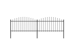 Vidaxl Cerca De Jardim Com Topo Em Forma De Lança Em Aço 337x150 Cm, Preta