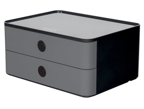 Caixa de Gaveta HAN Smart-Box Allison 2 Gavetas Cinza Granito