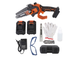 Laxiscreed Motosserra Elétrica Portátil De 6+8 Polegadas Com Bateria Dupla Para Corte Eficaz E Seguro