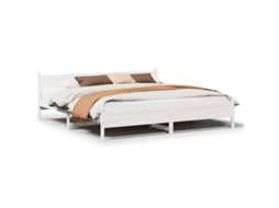 Bed Frame, Bed Frames Vidaxl Marrom Madeira De Pinho (200 X 200 Cm)