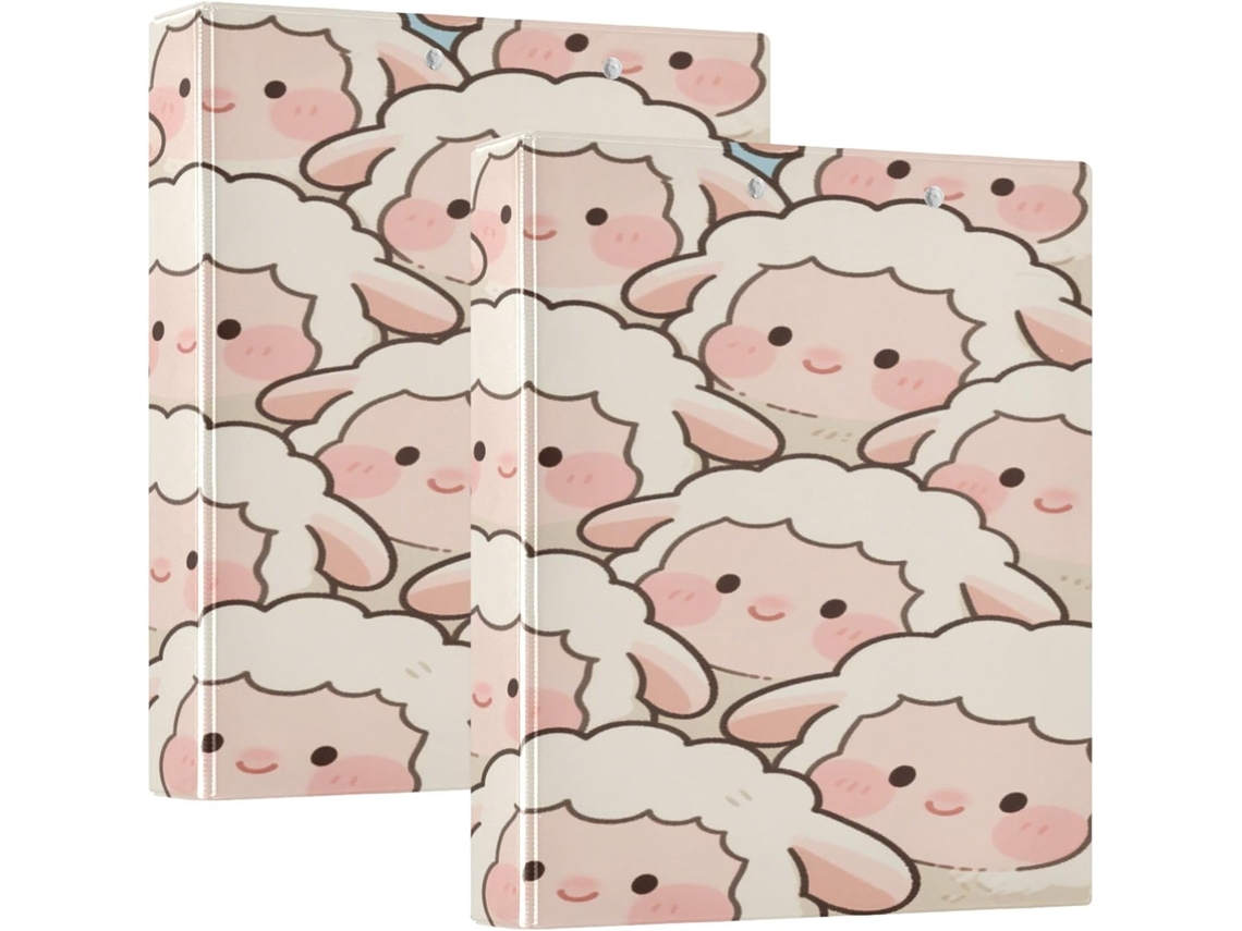 Caderno Fofo De Ovelha Branca 3, 8cm Com Prancheta, Embalagem Com 1 2 Pastas De Mesa, 200 Folhas