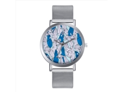 Relógio de Pulso Feminino Minimalista com Pulseira de Malha Zlf0214 w Prata