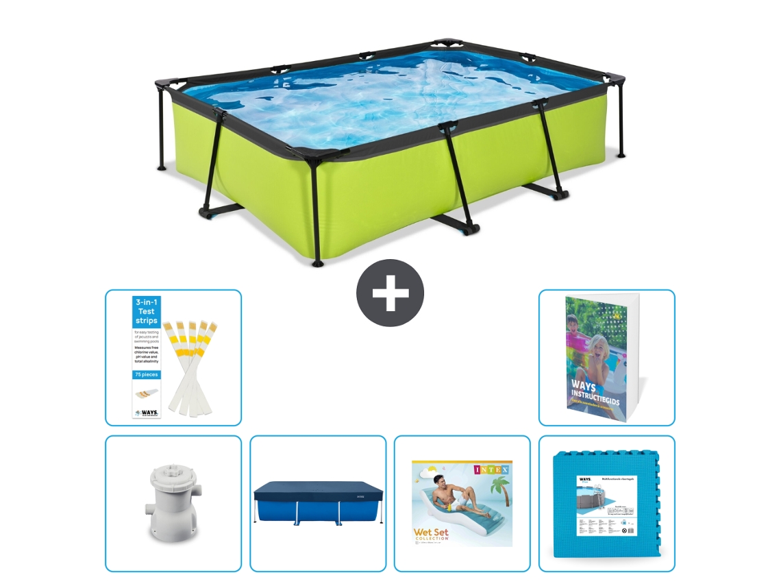 Piscina Exit Retangular 300x200x65 Cm 5 peças S303 EXIT TOYS
