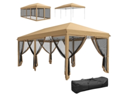 Barraca Dobrável ZACHARY 3x3 M com altura ajustável, parede lateral, ventilação, 4 sacos de areia e bolsa de transporte (Verde)