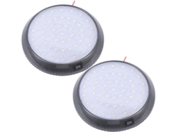 Luminária De Teto Automotiva De 2 Peças, Iluminação Interna Led Redonda Em Plástico.