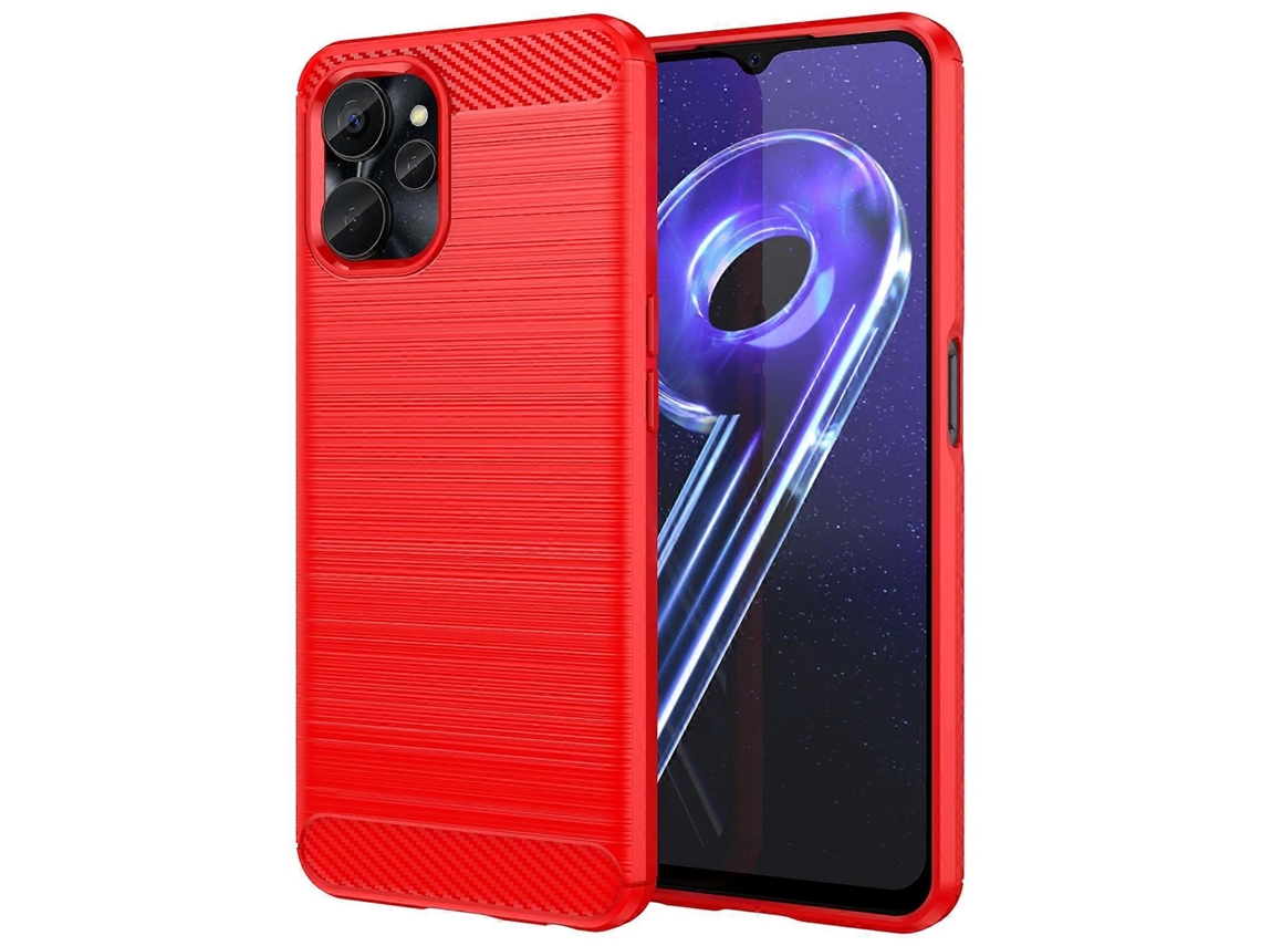 Capa De Celular De Fibra De Carbono Tpu Com Textura Escovada Para Realme 9i 5g