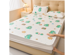 Protetor De Colchão Impermeável Czhhmart Desenhos Animados. 200cmx220cm (com Par De Fronhas) Dinossauro
