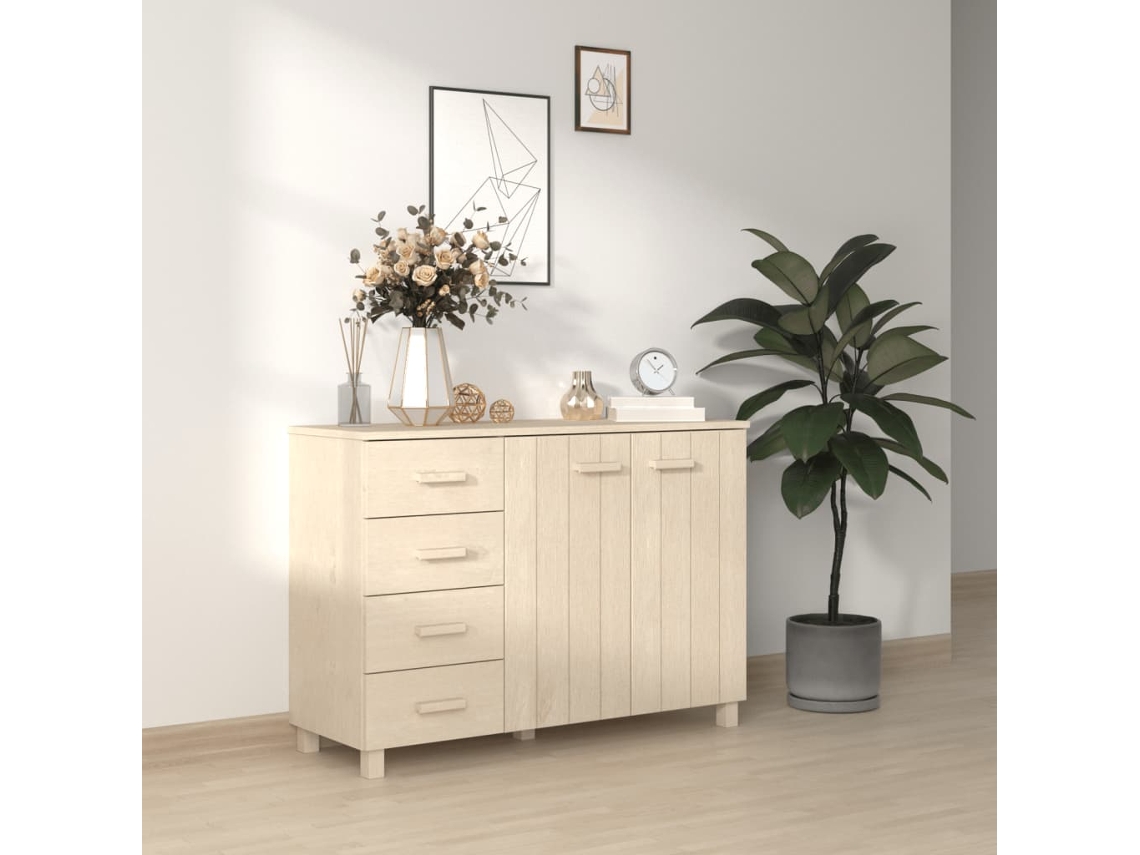 Aparador Hamar 113x40x80 cm Pino Macizo Marrón Miel