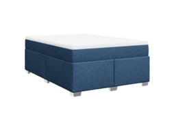 Cama com Molas/colchão 160x200 Cm Tecido Azul MAISON EXCLUSIVE