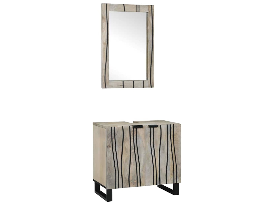 Vidaxl Conjunto De Armários Para Banheiro 2 Pcs Branco
