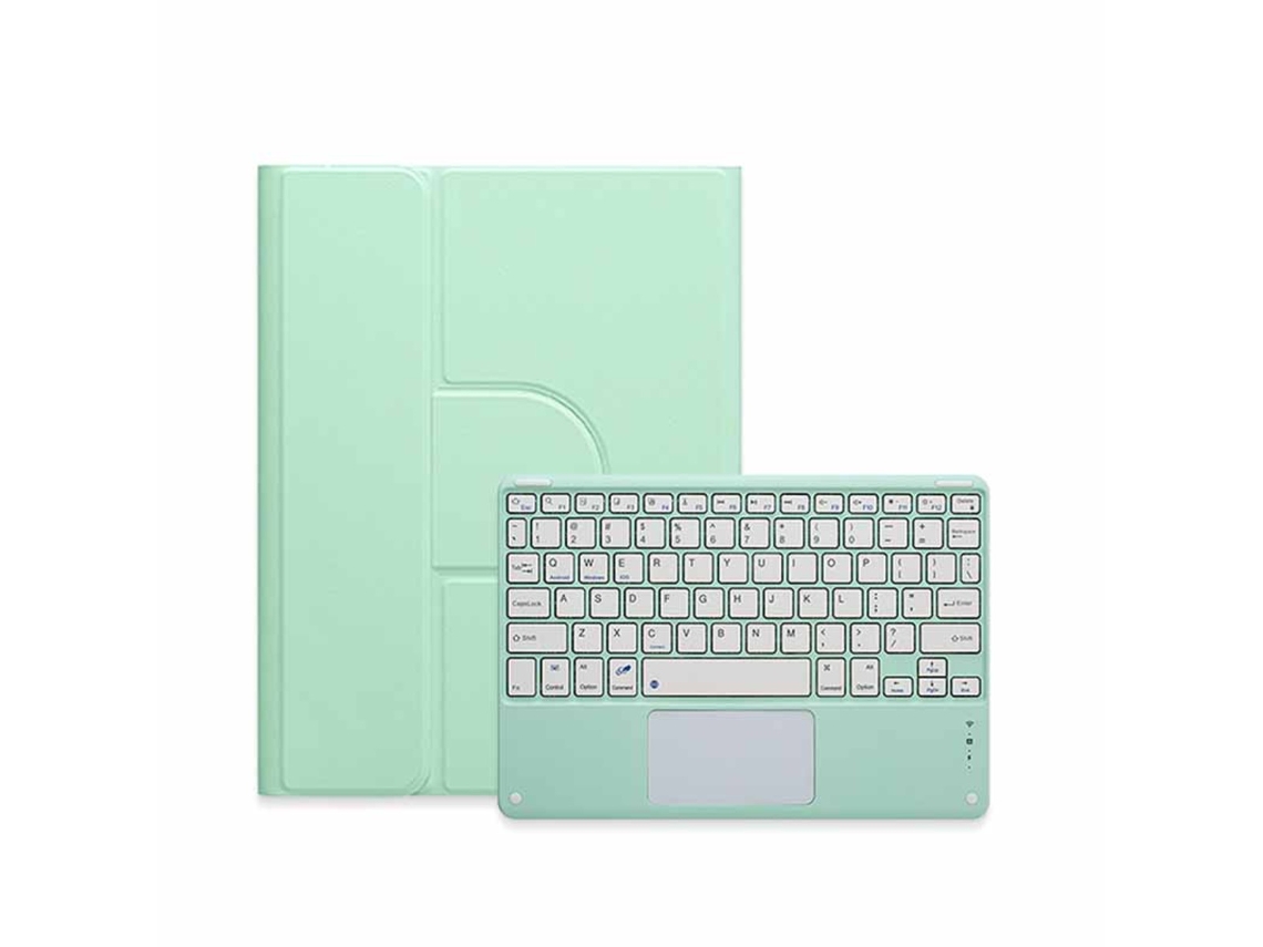 Capa Com Teclado Bluetooth Para Tablet, Cor Verde, Compatível Com Ipad Pro 11, Com Touchpad