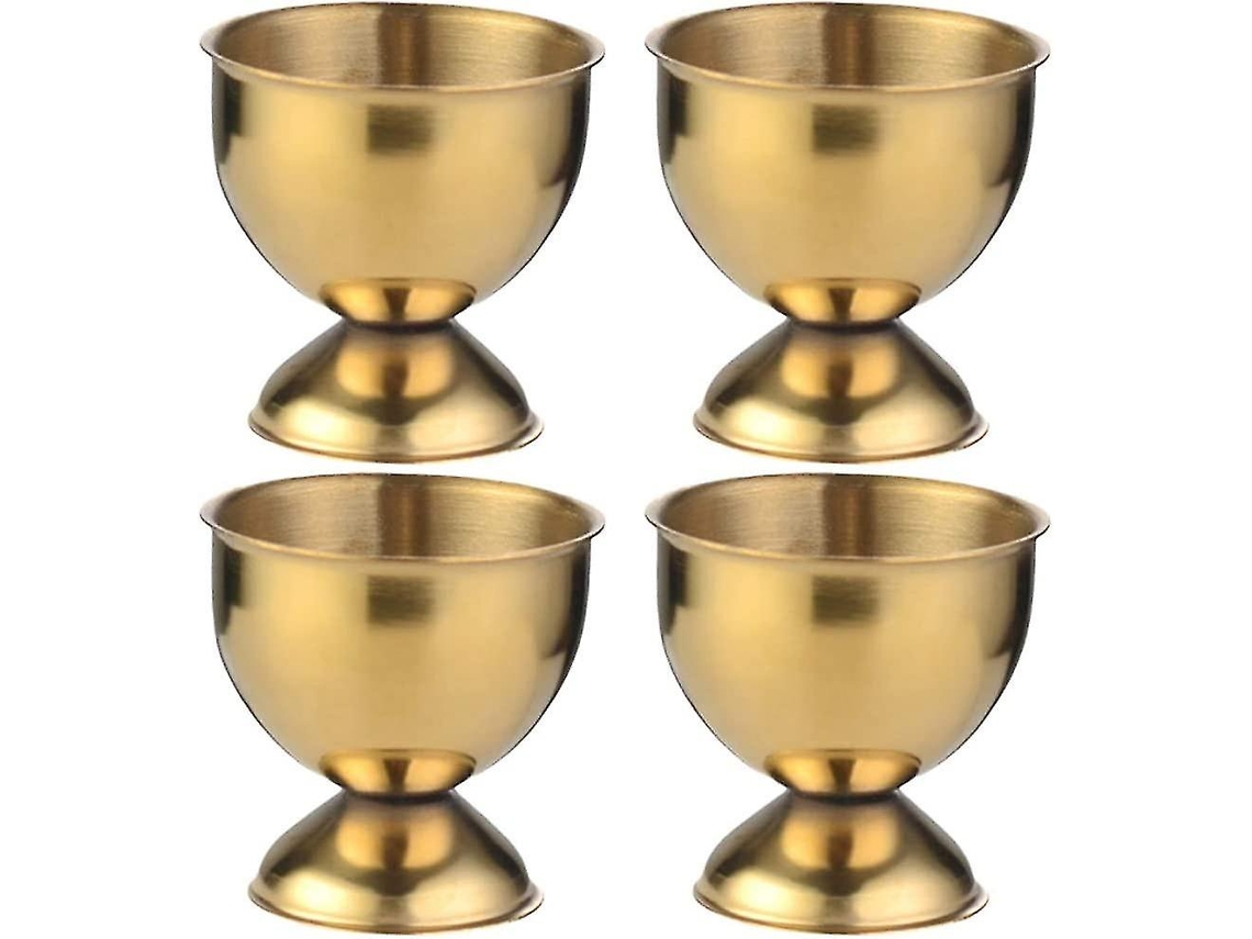 Bandeja de Ovos de Aço Inoxidável Utensílio de Cozinha Porta ovos Dourado 4 Peças