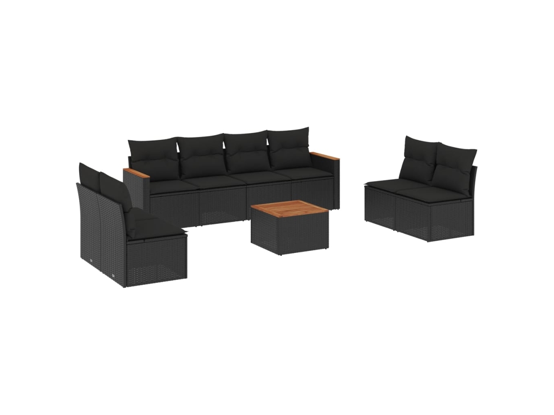 Garden Sofa Set, Garden Sofa Sets Vidaxl Preto Rattan / Vime (n/a)