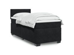 Cama Com Molas/colchão 90x190 Cm Veludo Preto