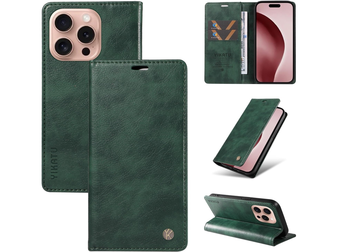 Capa Para Iphone 16pro De 6, 1 Polegadas, Capa Carteira Em Couro Pu Resistente A Impactos, Capa Dobrável Tipo Flip À