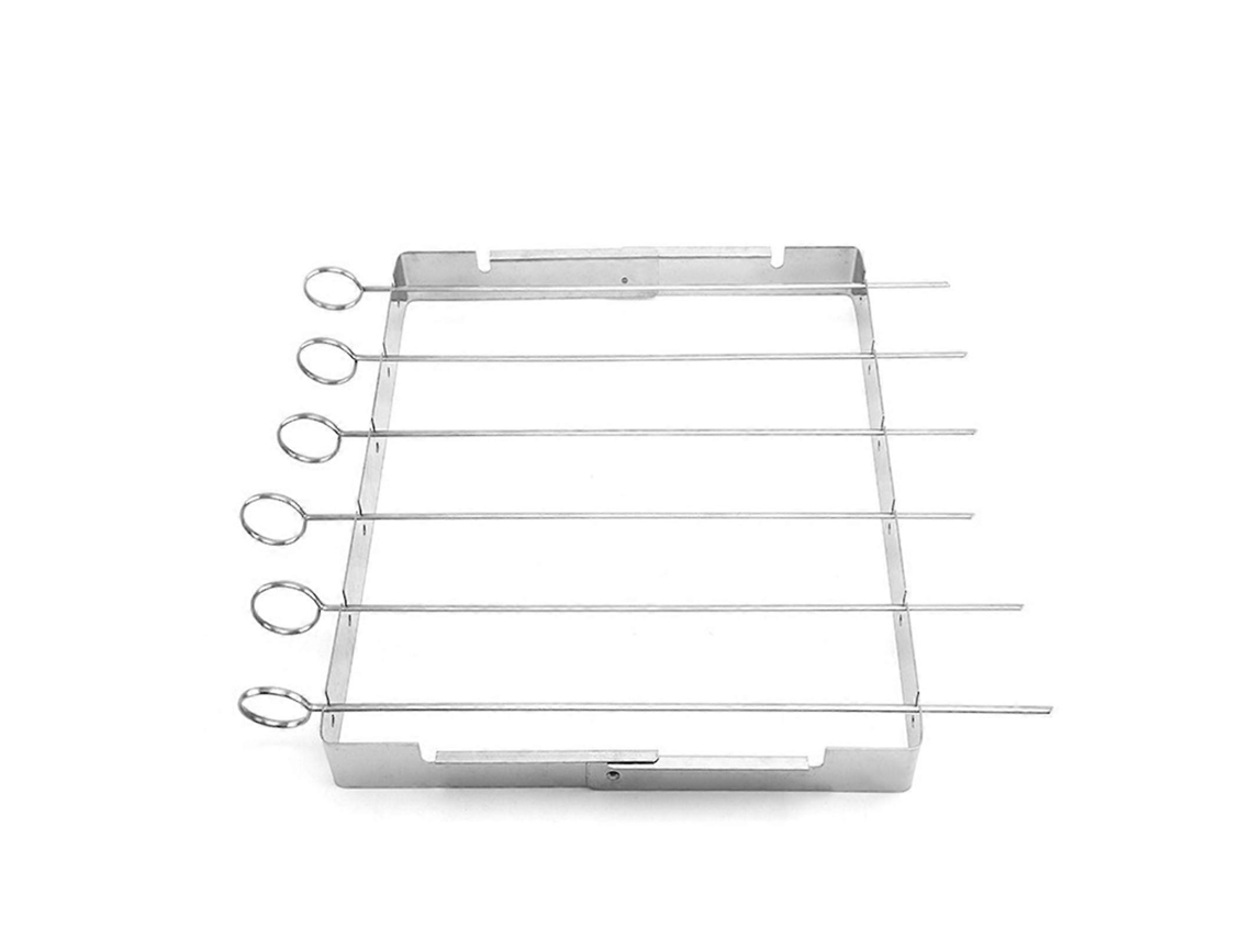 Conjunto De Espetos Para Churrasco Com Grelha Dobrável Em Aço Inoxidável Para Cozinhar Ao Ar Livre, Acampar E Fazer Piquenique.