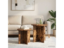 Vidaxl Conjunto De Mesas De Apoio 2 Pcs Carvalho Fumado