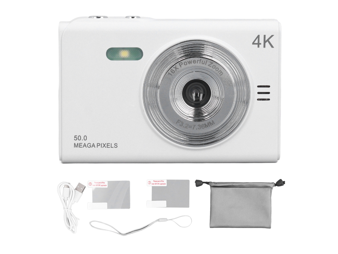 Digital Camera 50mp Support 128gb Memory Card Multiple Zoom Mirrorless Camera 2.88in Tft Screen Anti Shake Compact Camera For Wedding Party White