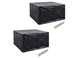 Vidaxl Conjunto Capas P/ Mobiliário Jardim 2 Pcs 8 Ilhós 172x113 Cm