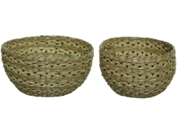 Set de 2 Cestos Naturais  KITCHEN GOODS (Ø20X10Cm, Ø16X10Cm)