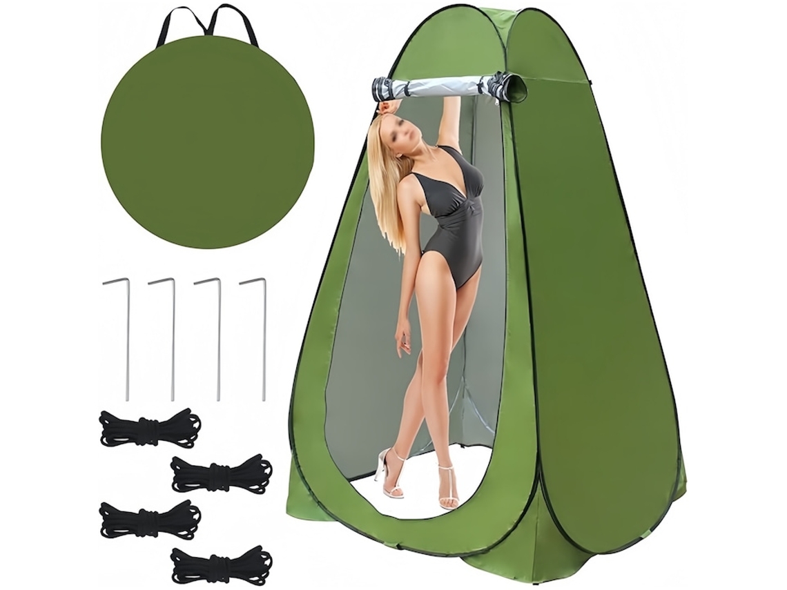 Tenda De Duche Camping Verde 120x120x190cm Com Proteção Uv